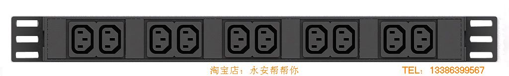 【CP-IEC-B1010】可来博 PDU机柜专用插座(IEC)十位 PDU机柜插座;银叶王线材;盈佳门铃; PDU机柜插座网